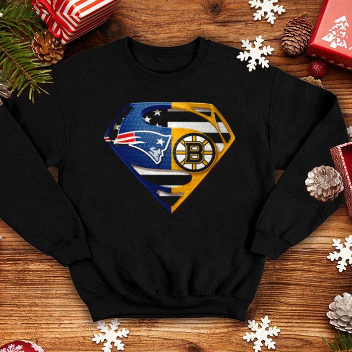 New England Patriots And Boston Bruins Inside Superman shirt