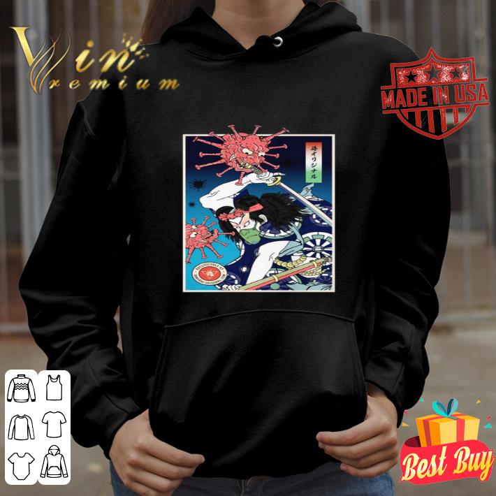 Samurai fighting Coronavirus demon shirt