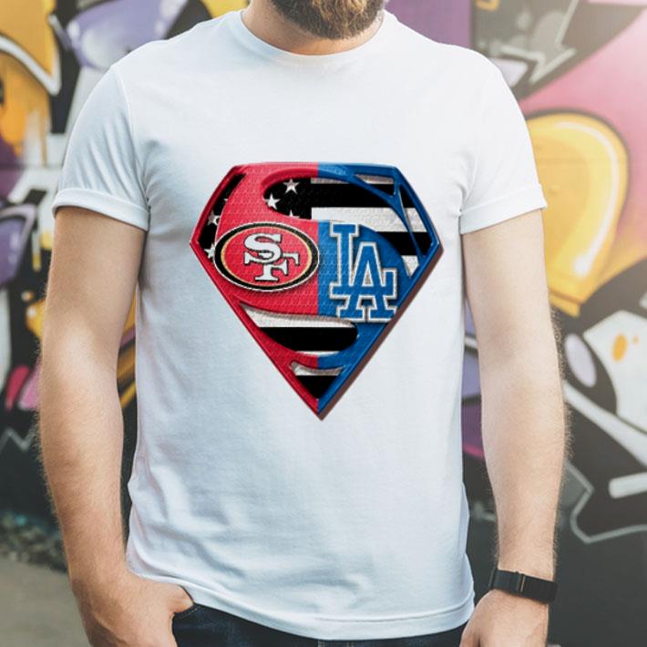San Francisco 49ers And Los Angeles Dodgers Inside Superman shirt