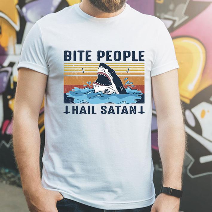 Shark Bite People Hail Satan Vintage shirt
