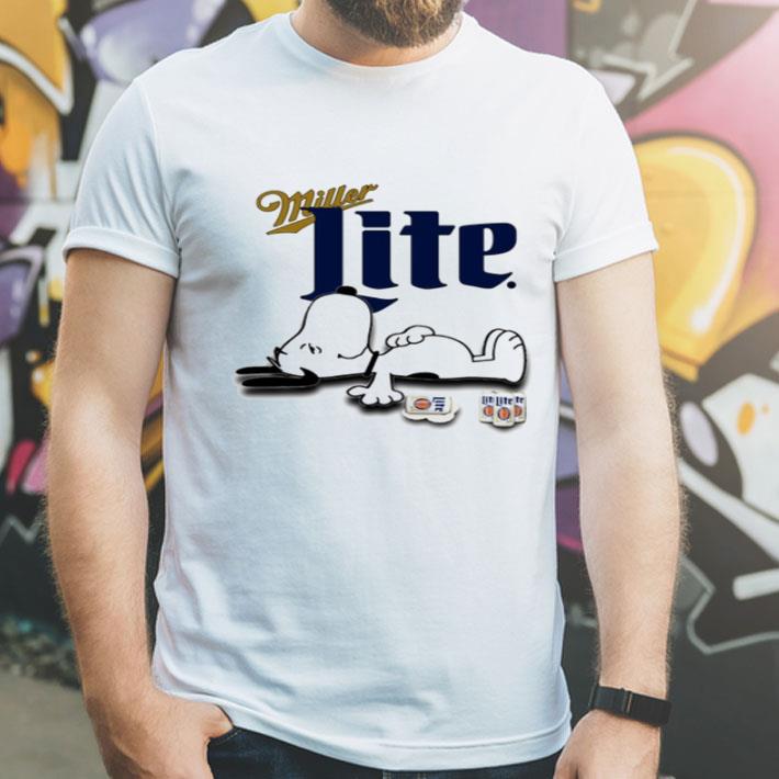 Snoopy And Miller Lite Beer Drinking shirt