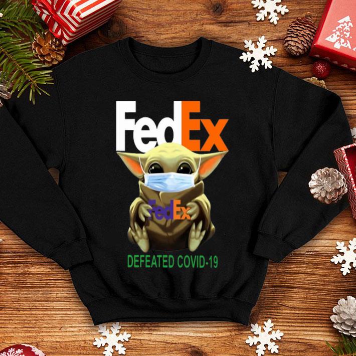 Star Wars Baby Yoda Face Mask Hug FedEx Defeated Covid-19 shirt