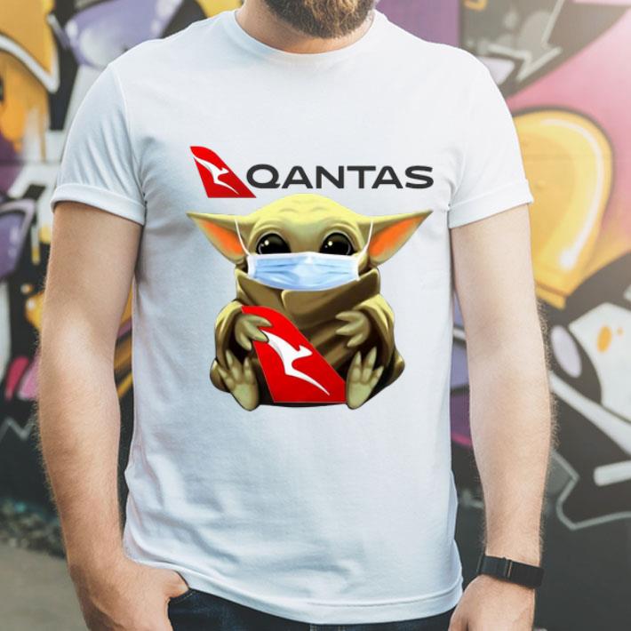 Star Wars Baby Yoda Mask Hug Qantas shirt