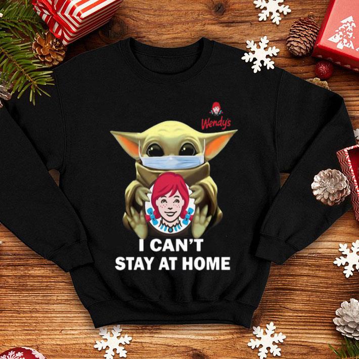 Star Wars Baby Yoda Mask Hug Wendy's I Can't Stay At Home shirt