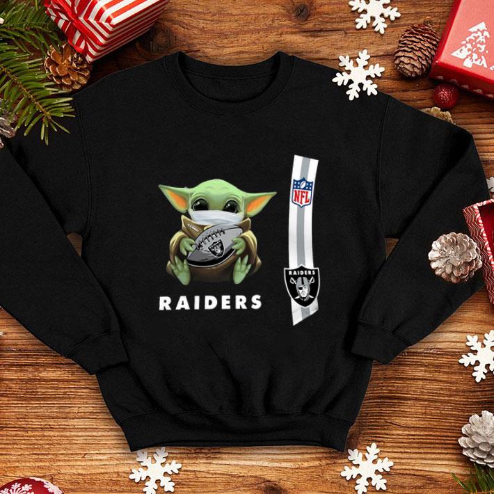 Star Wars Baby Yoda Mask Oakland Raiders NFL Covid-19 shirt