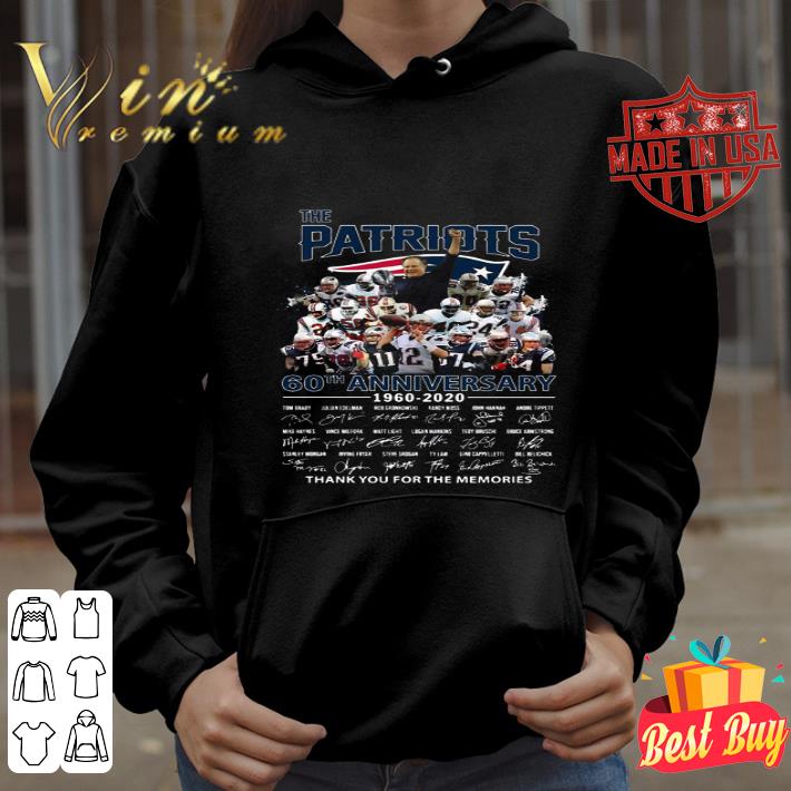 The New England Patriots 60th anniversary 1960-2020 signatures thank memories shirt