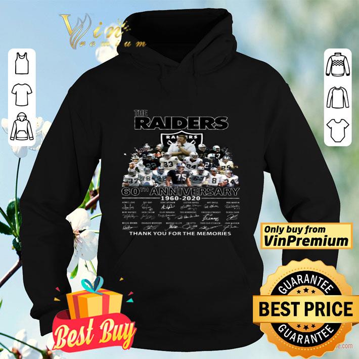 The Raiders 60th Anniversary 1960 2020 Signature Thank You For The Memories shirt