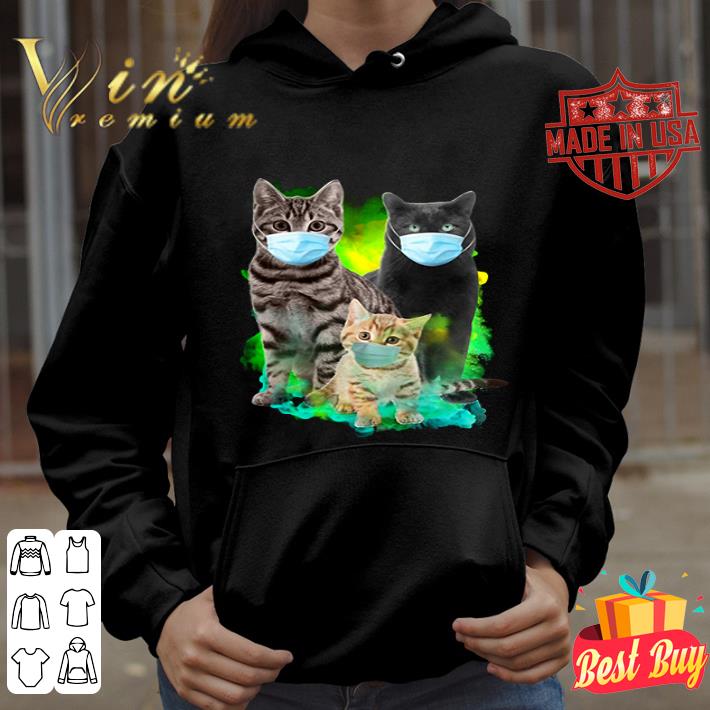 Three cats wear medical protective mask Covid-19 shirt 4 Three cats wear medical protective mask Covid-19 shirt