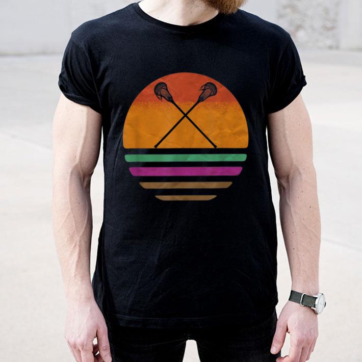 Lacrosse Player Silhouette Sun Vintage Shirt