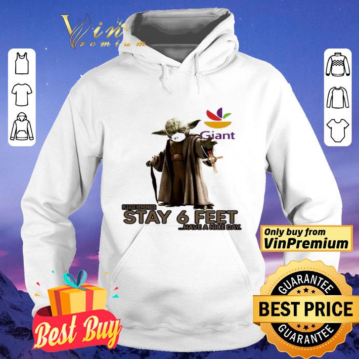 Master yoda mask giant food please remember stay 6 feet have a nice day jesus shirt