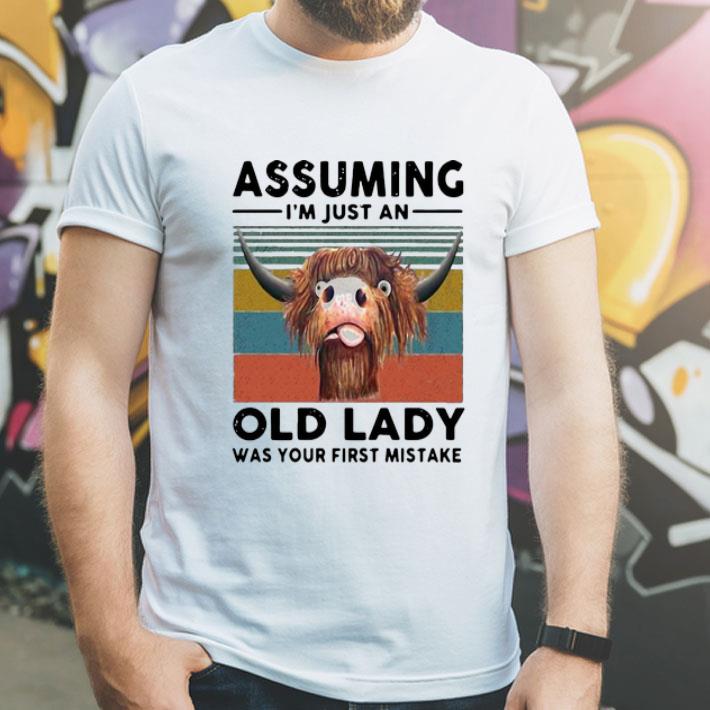 Vintage Farmer Cow Assuming I’m Just An Old Lady Was Your First Mistake shirt