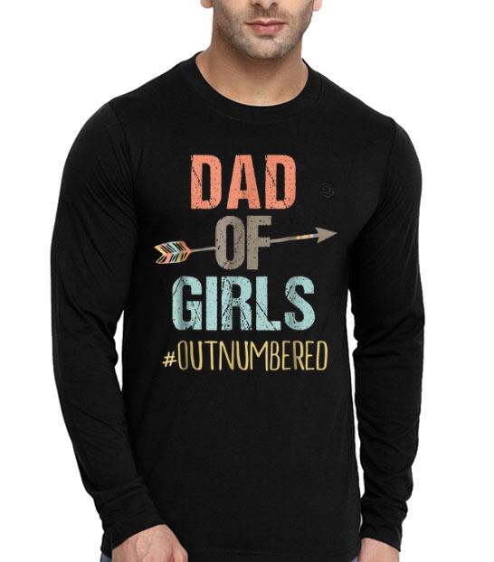 Dad Of Girls Outnumbered Fathers Day Shirt