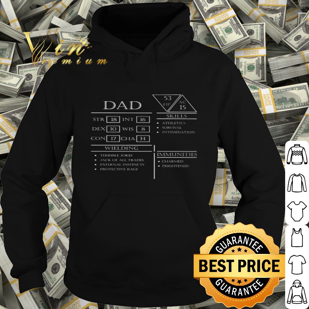 Dad Stats Character Sheet Father's Day shirt