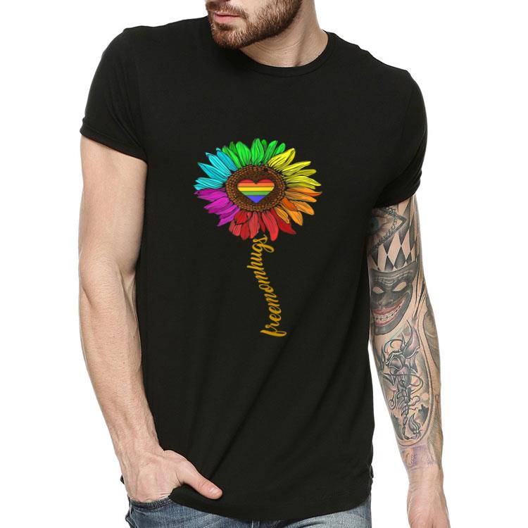 Womens Free Hugs Mom LGBT Pride Sunflower Gay Pride Shirt