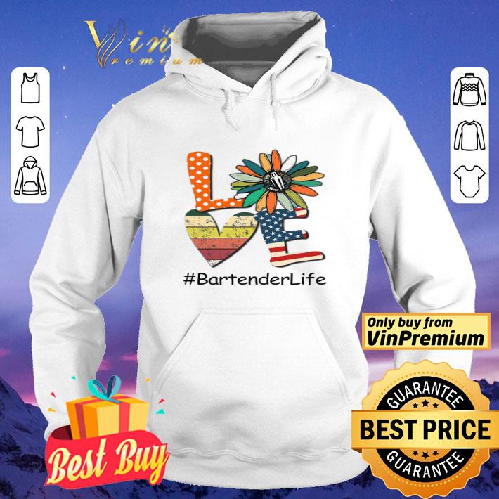 Love Hippie Sunflower Bartender Life American Flag shirt