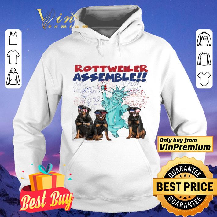 Rottweiler with the statue of liberty American flag veteran Independence Day shirt