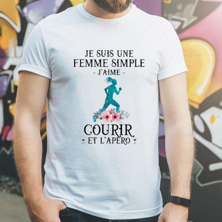 Je Suis Une Femme Simple J’aime Courir Et L’apero Floral shirt