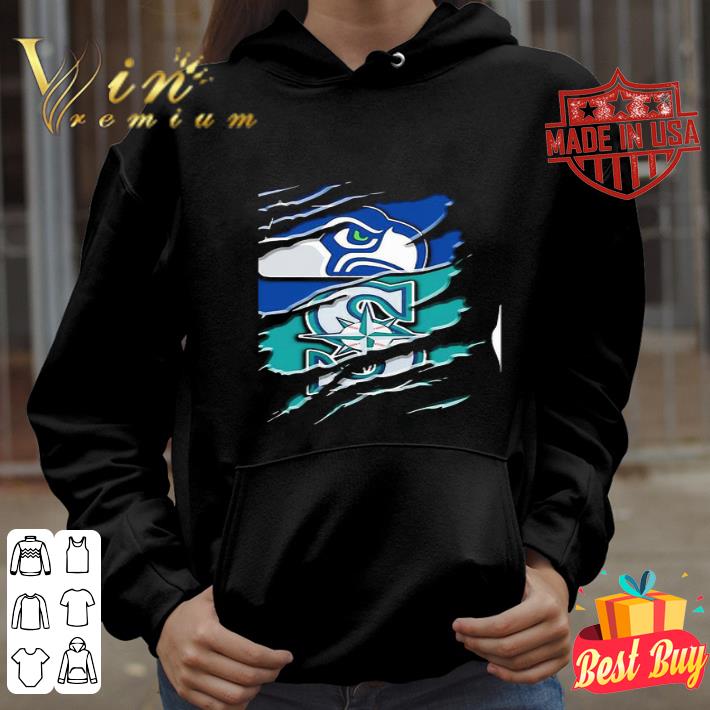 Logo Seattle Seahawks And Seattle Mariners Football Torn shirt