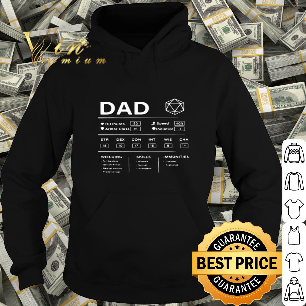 Dad Hit Points Speed Armor Class Initiative Wielding Father's Day shirt