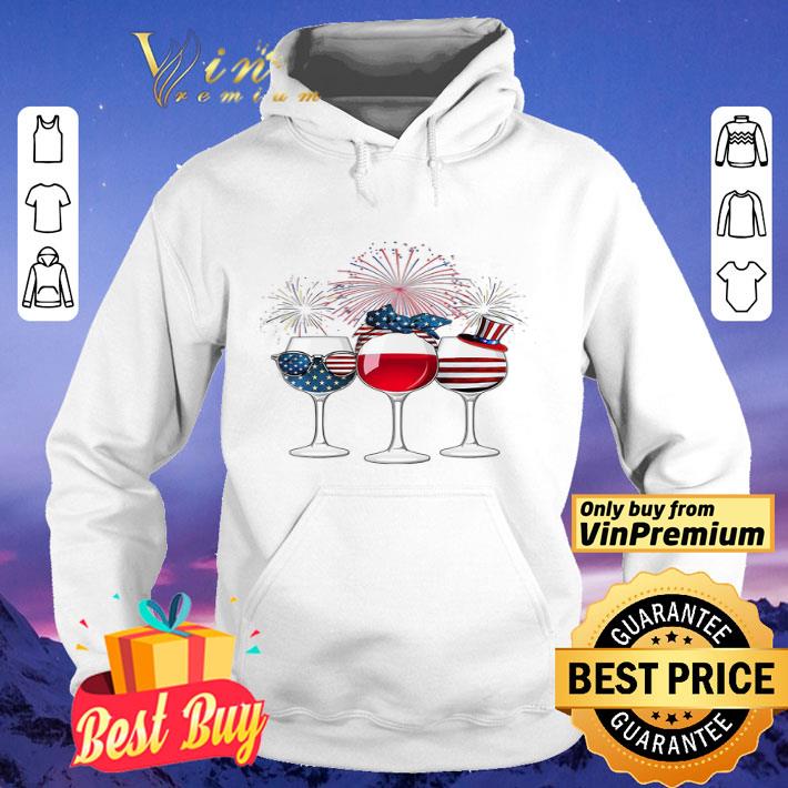 4th Of July Firework Wine American Flag shirt