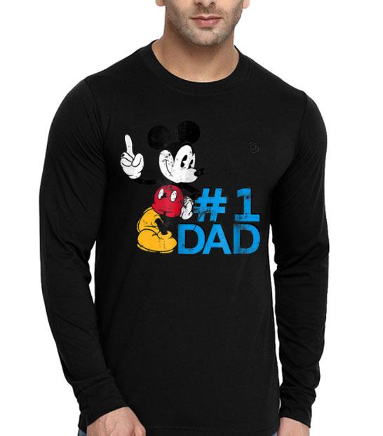 55f46068 disney mickey mouse father s day 1 shirt 4 - Disney Mickey Mouse Father's Day #1 Shirt