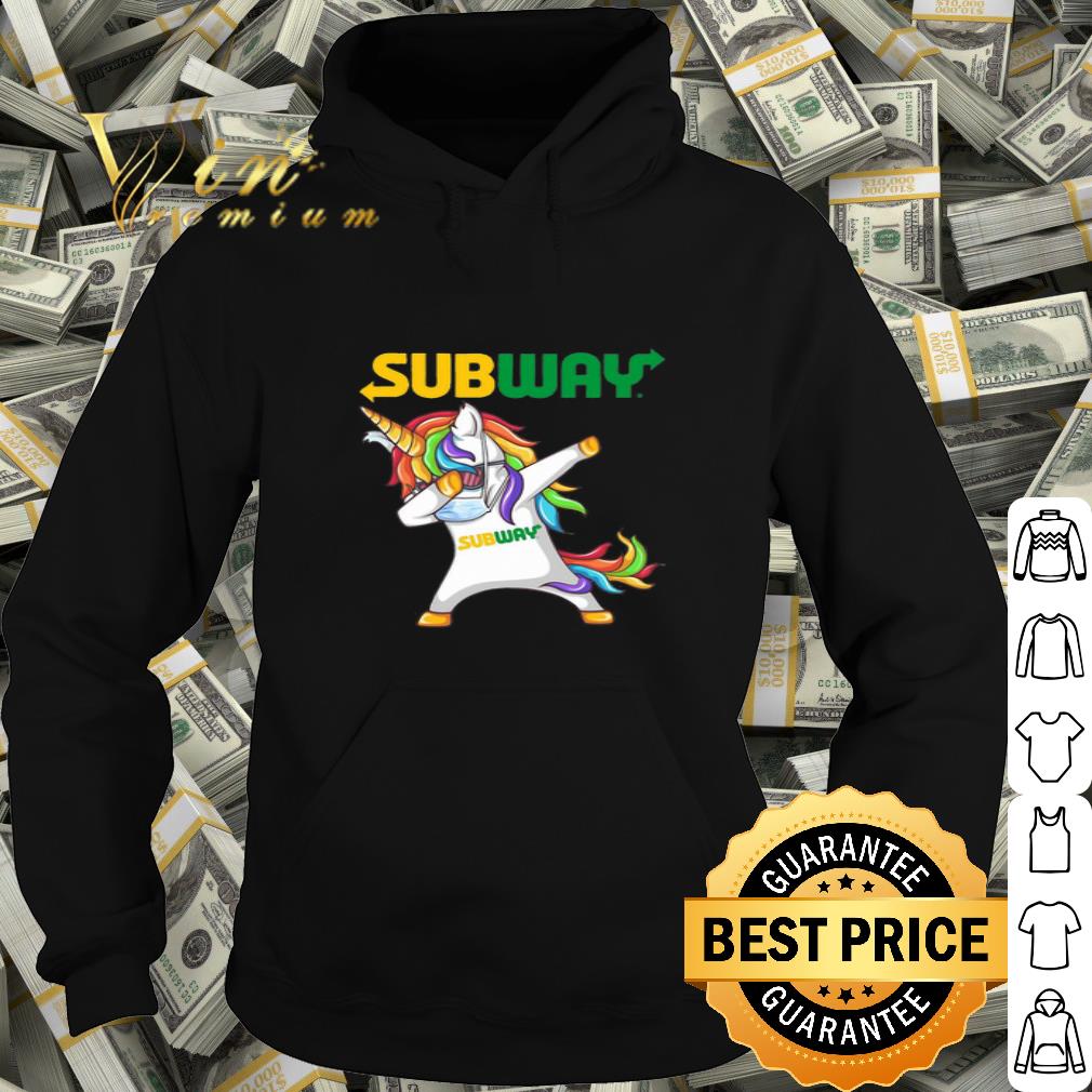 Dabbing Unicorn Mask Subway Coronavirus shirt