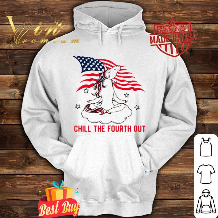 Yoga Unicorn Chill The Fourth Out American Flag Independence Day shirt