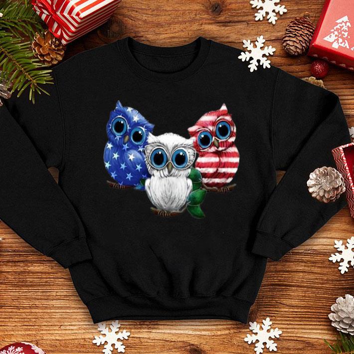Owls American Flag 4th Of July Independence Day shirt