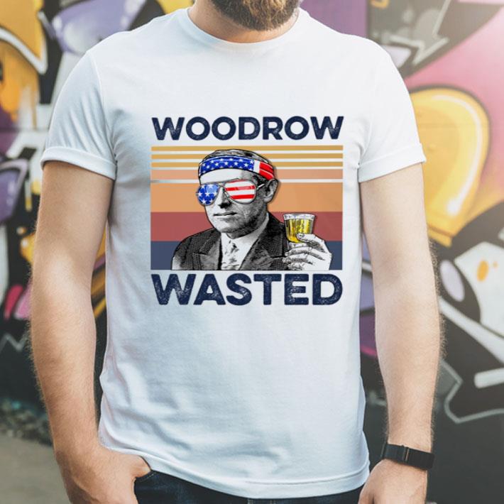 Vintage Woodrow Wilson Wasted American Flag Independence Day shirt