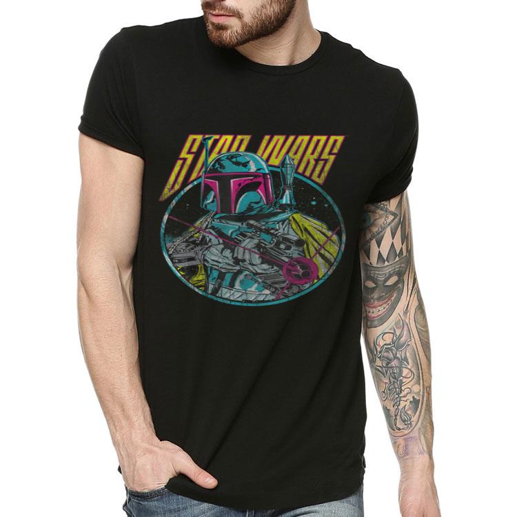 66ca4132 star wars boba fett neon blaster vintage graphic shirt 4 - Star Wars Boba Fett Neon Blaster Vintage Graphic Shirt