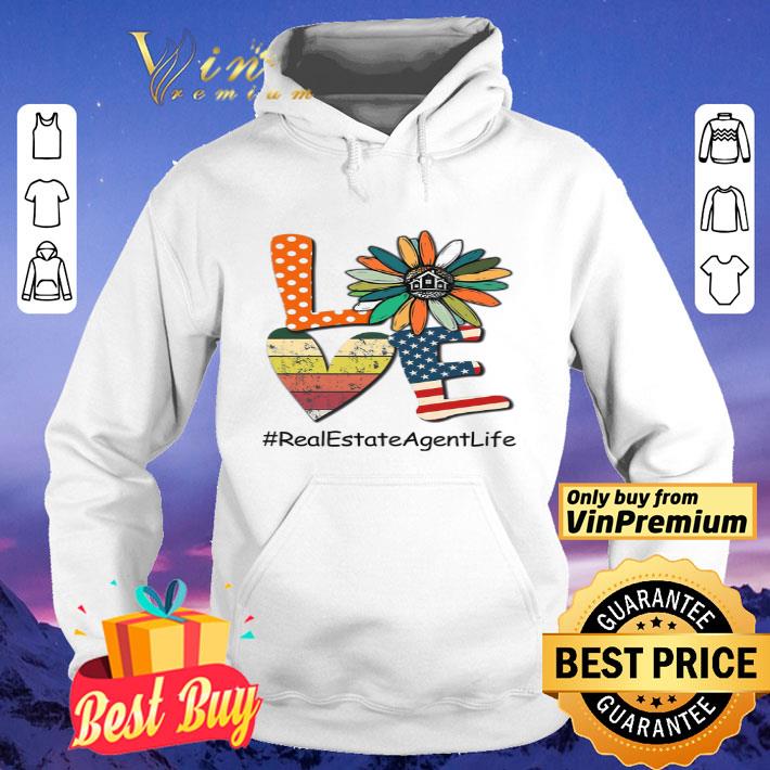 Love Sunflower American Flag Real Estate Agent Life shirt