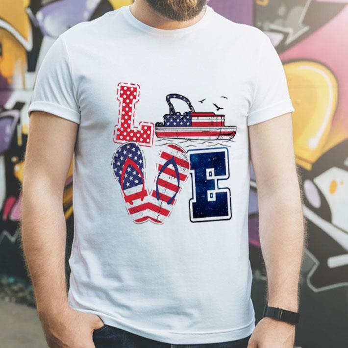 Love Flip Flops Camping American Flag Shirt