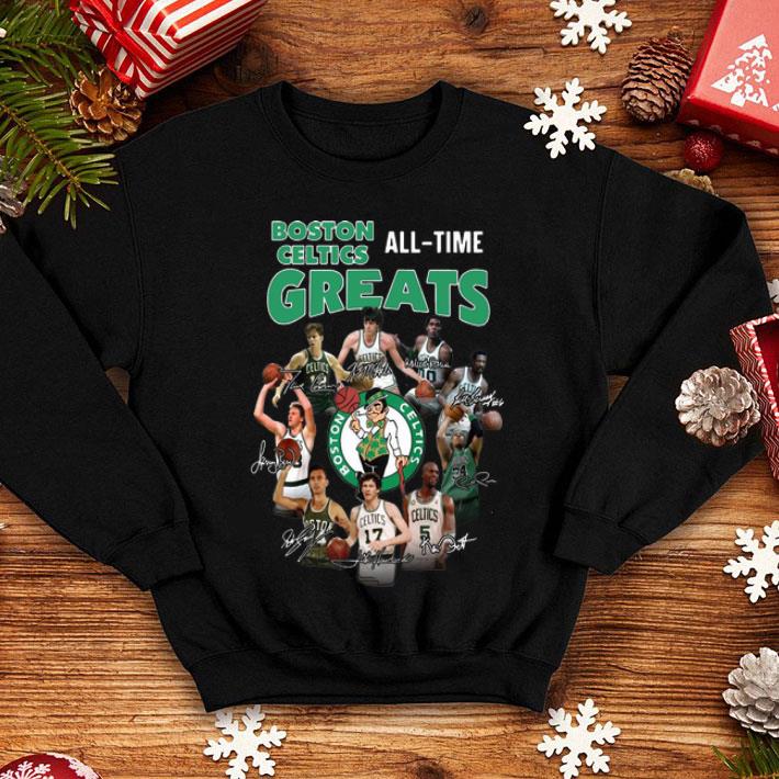 6bededf2 boston celtics all time greats signatures shirt 4 - Boston Celtics All Time Greats Signatures shirt