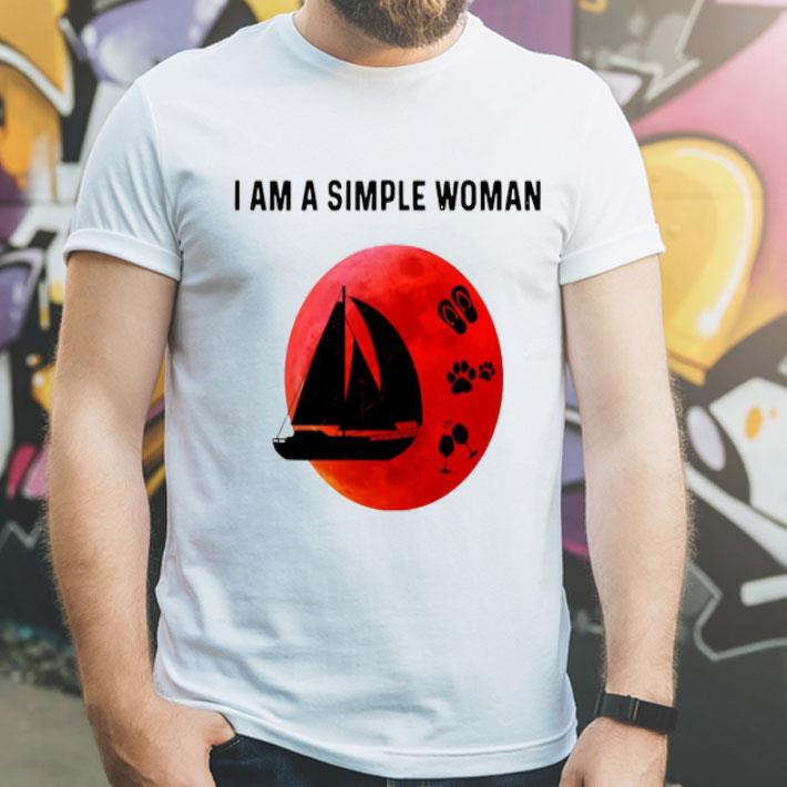 6bf4df17 i am a simple woman sailboat blood moon shirt 4 - I Am A Simple Woman Sailboat Blood Moon Shirt
