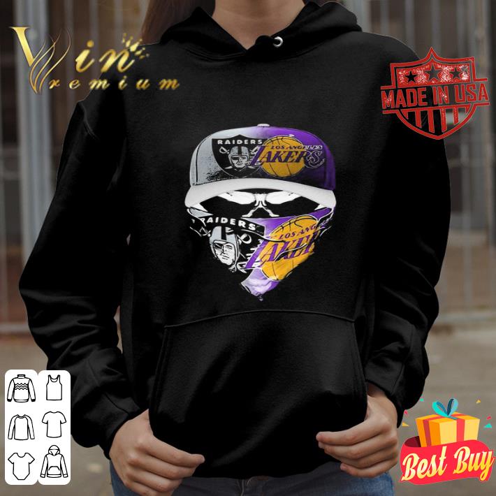 Skull Mask Oakland Raiders And Los Angeles Lakers Coronavirus shirt