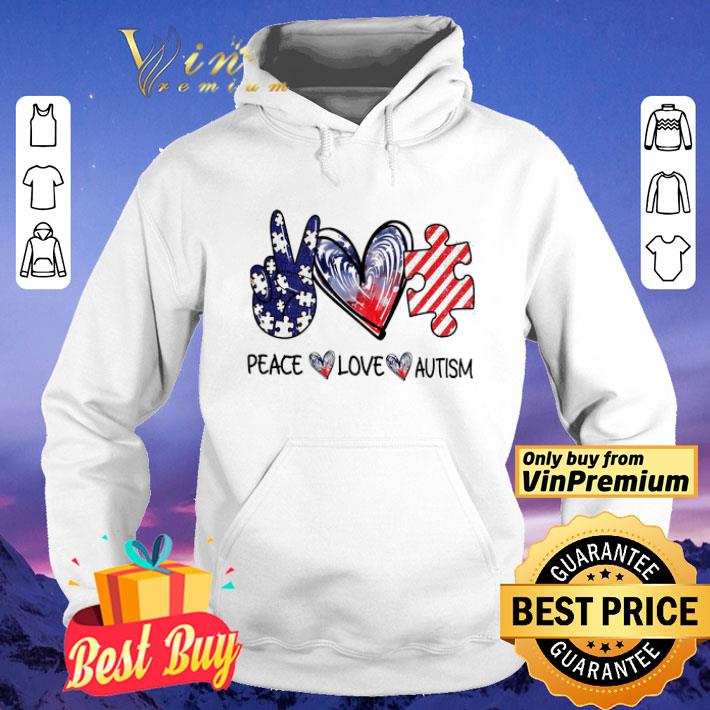 Peace Love Autism American Flag shirt