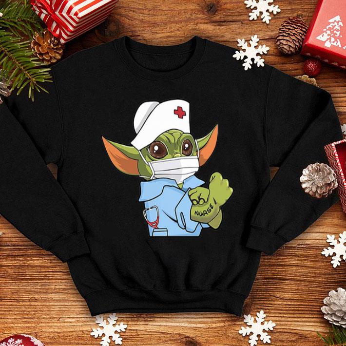 Baby Yoda Wearing Scrub Strong Nurse shirt