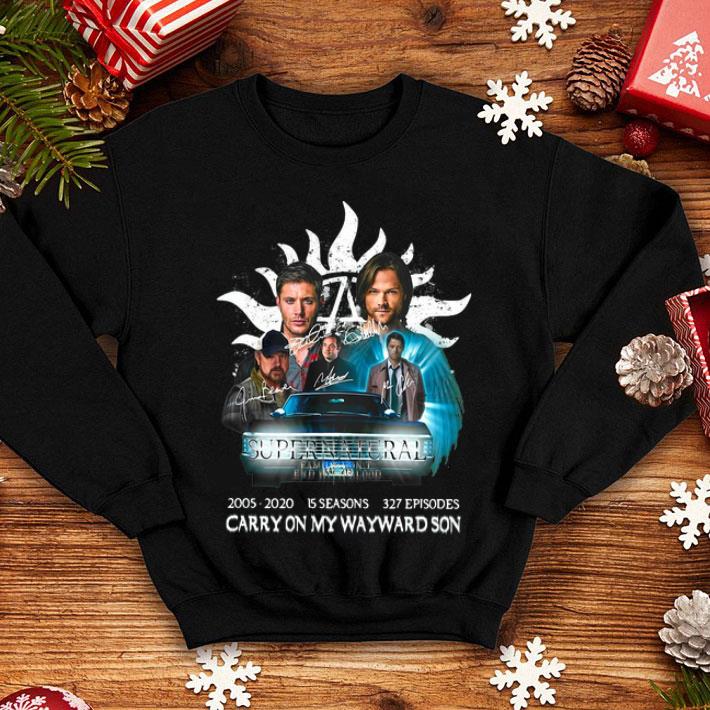 Supernatural 15 Seasons 327 Episodes Carry On My Wayward Son shirt 8d1ded27 supernatural 15 seasons 327 episodes carry on my wayward son shirt 4 - Supernatural 15 Seasons 327 Episodes Carry On My Wayward Son shirt