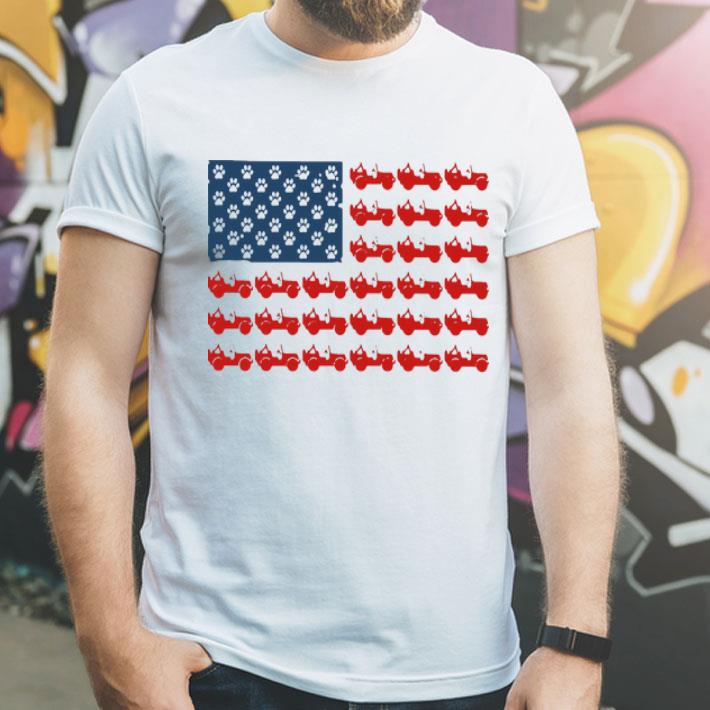 Jeeps Paw Dog Independence Day American Flag shirt