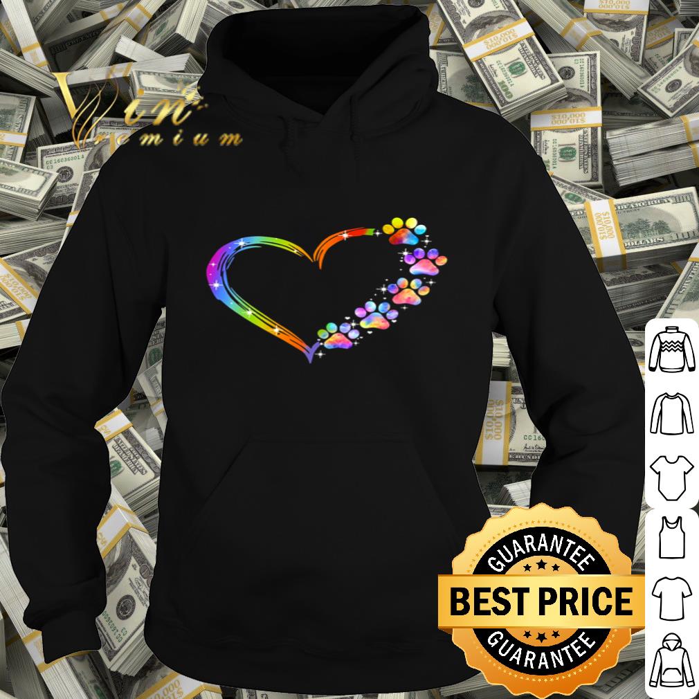 Colors Dog Paws Heart Lover shirt