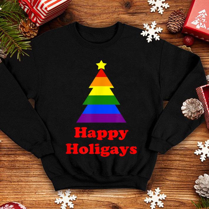 958bc7e1 happy holidays holigays christmas tree gay pride lgbt shirt 4 - Happy Holidays Holigays Christmas Tree Gay Pride LGBT Shirt