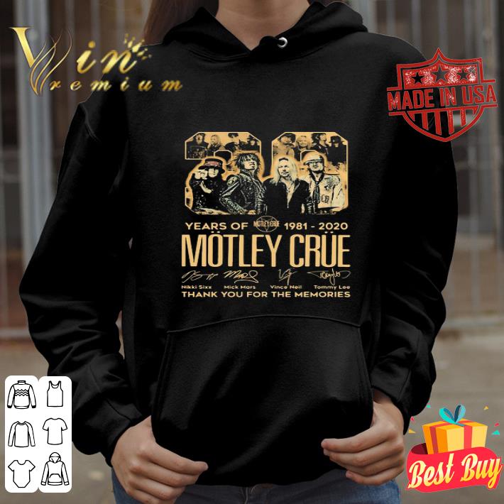 29 Years Of 1981-2020 Motley Crue band Thank You For The Memories shirt