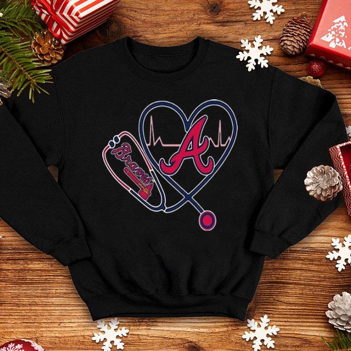 Atlanta Braves Heartbeat Nurse Stethoscope shirt 1 Atlanta Braves Heartbeat Nurse Stethoscope shirt