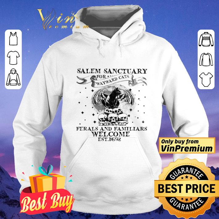 Black Cat Devil Skulls Salem Sanctuary For Wayward Cats Ferals And Familiars shirt