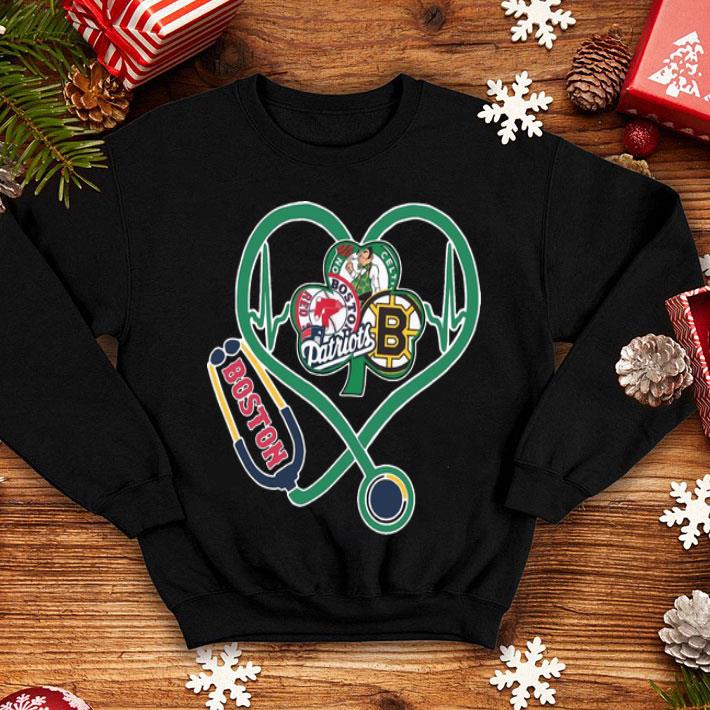Boston Sport Teams Heartbeat Nurse Stethoscope shirt