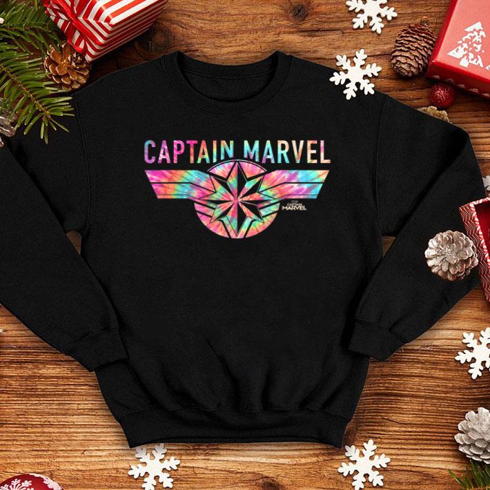 Captain Marvel Logo Banner Tie Dye Colors Graphic Shirt 4 - Captain Marvel Logo Banner Tie Dye Colors Graphic Shirt