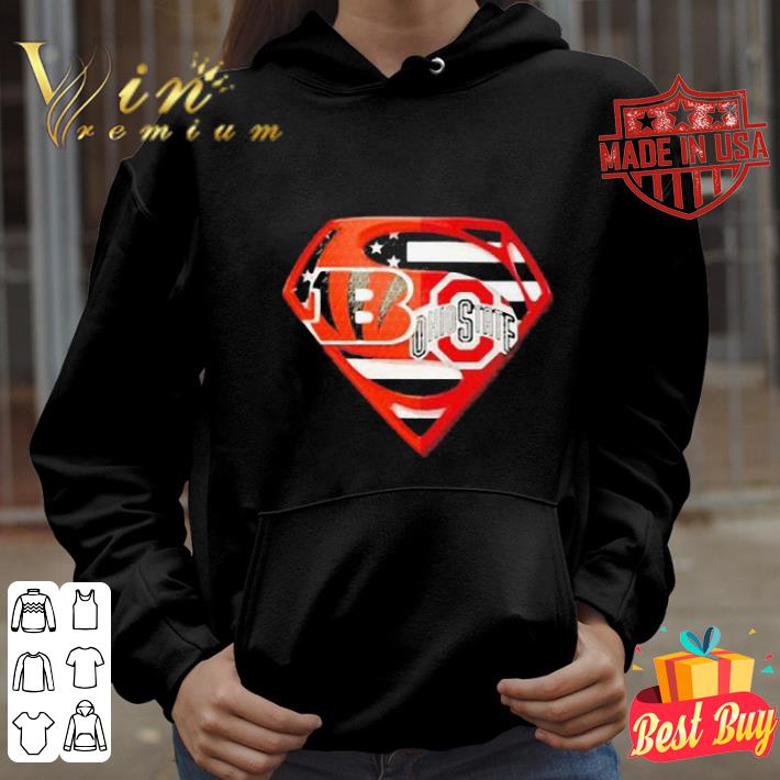 Cincinnati Bengals and Ohio State Buckeyes inside Superman logo shirt