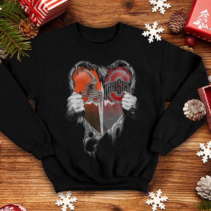 Cleveland Browns And Ohio State Buckeyes Blood Inside Me Heart shirt 12 Cleveland Browns And Ohio State Buckeyes Blood Inside Me Heart shirt