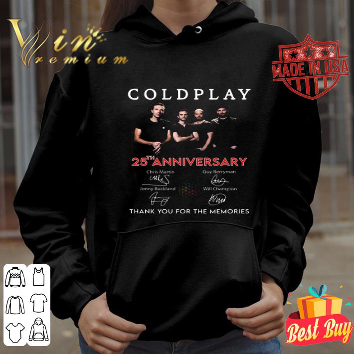 Coldplay 25th anniversary signatures shirt