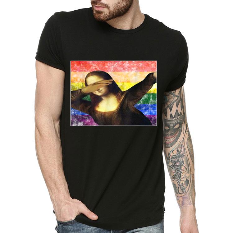 Dabbing Mona Lisa LGBT Rainbow Art for Pride LGBT Support Shirt 4 - Dabbing Mona Lisa LGBT Rainbow Art for Pride LGBT Support Shirt